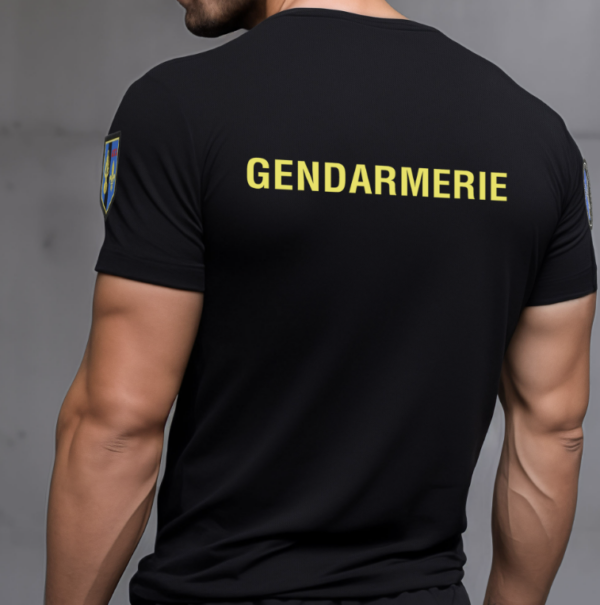 TEE SHIRT GENDARMERIE NOIR COOLDRY ANTI HUMIDITE MAILLE PIQUEE (DCA) – Image 3