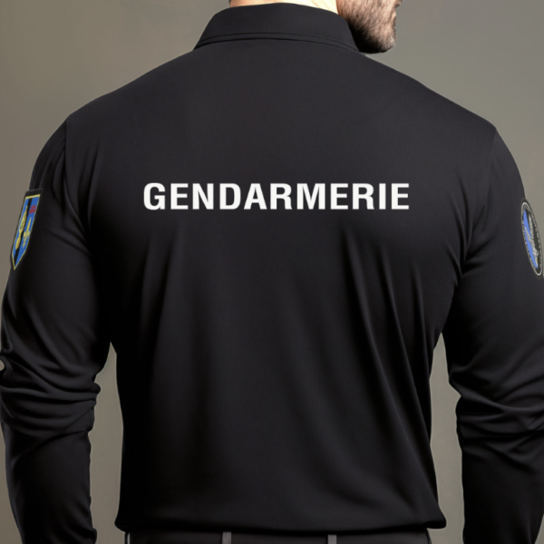 POLO NOIR MANCHES LONGUES GENDARMERIE DEPARTEMENTALE (DCA) – Image 2