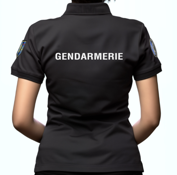 Polo Gendarmerie noir pour femme manches courtes (DCA) – Image 2