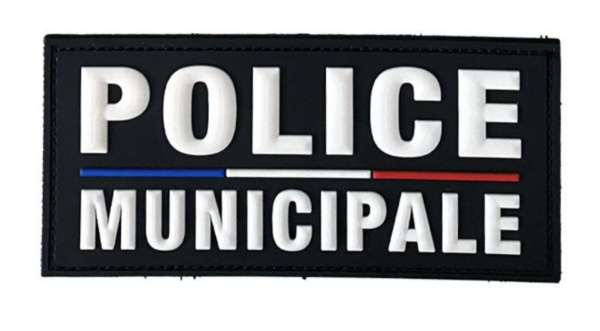 Flap police municipale gomme noir 130 x 60 mm (LPSA)