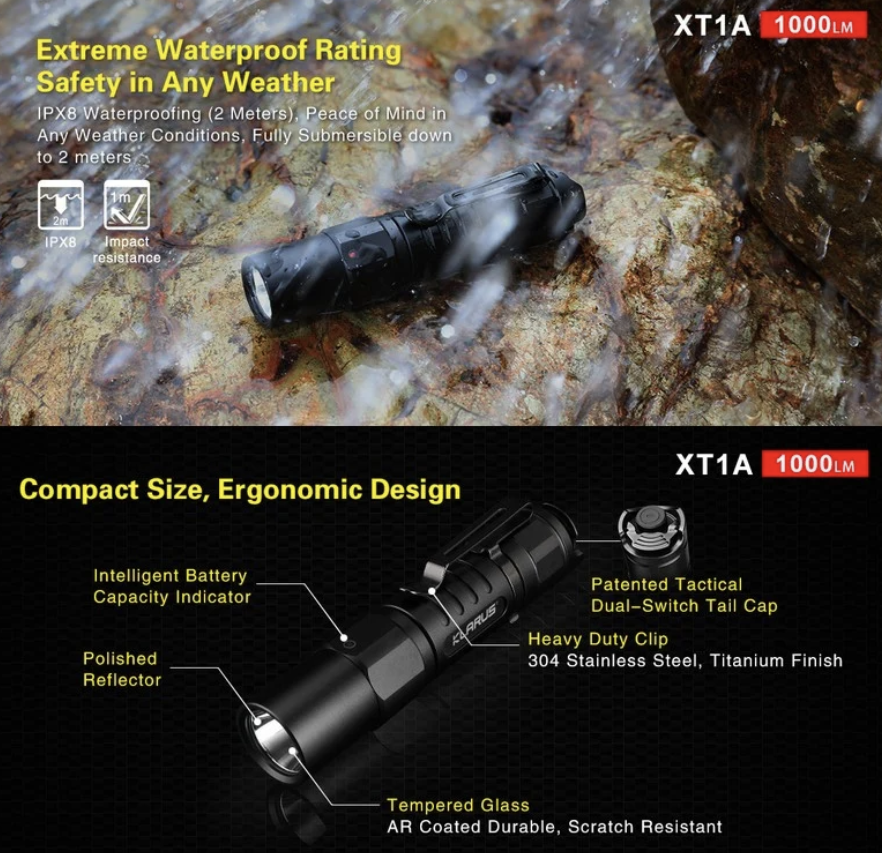Lampe de poche tactique Klarus XT1A 1000Lumens (KLARUS) – Image 5