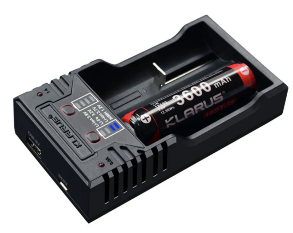 Chargeur Klarus K2 USB pour batteries Li-ion / IMR / Ni-Cd et LiFePO4 + 2 batteries