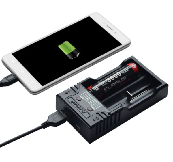 Chargeur Klarus K2 USB pour batteries Li-ion / IMR / Ni-Cd et LiFePO4 + 2 batteries – Image 3