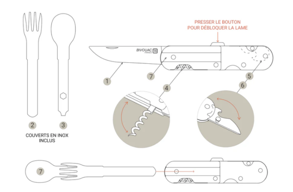 Couteau Pliant Bivouac Kaki (TB OUTDOOR) – Image 12