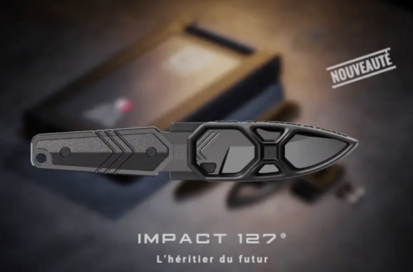 COUTEAU MONOBLOC IMPACT 127  PVD NOIR G10 NOIR EN BOITE TECH (TB Outdoor) – Image 3