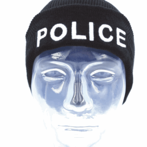BONNET NOIR MAILLE THINSULATE BRODE POLICE (DCA)