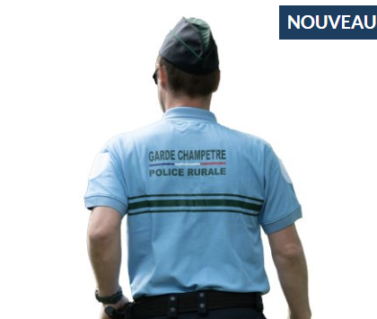 POLO MANCHES COURTES GARDE CHAMPETRE POLICE RURALE (LPSA)