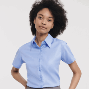 LADIES' SHORT SLEEVE TAILORED ULTIMATE NON-IRON SHIRT 3 Coloris (IMBRETEX) By Russel Collection