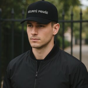 Casquette Sécurité Privée noire réflective blanc (DCA)