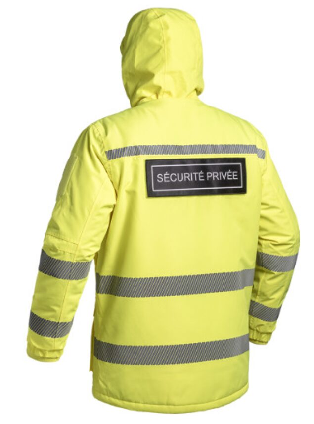 Parka Hardshell SÉCU-ONE WF 150 HV-TAPE Sécurité Privée jaune (A10) – Image 5
