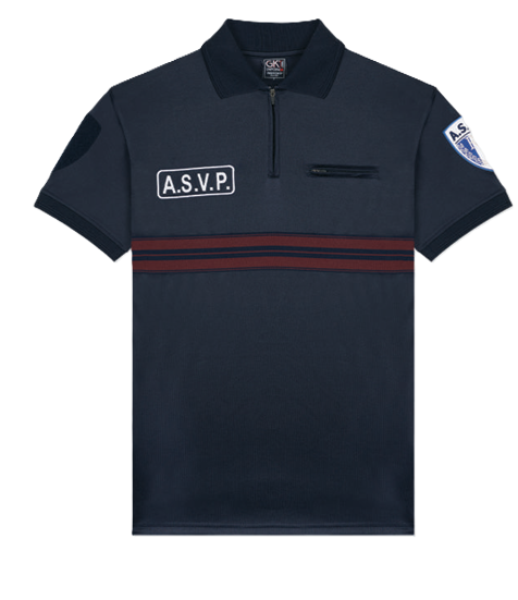 POLO ASVP MANCHES COURTES ZIPPÉ MAILLE RESPIRANTE (GK Pro)
