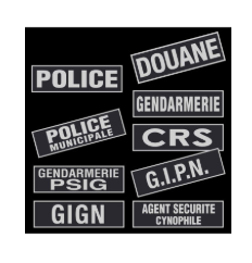 Bandeau d’identification rétro-réflechissant fond noir CRS 4x13 (DCA)