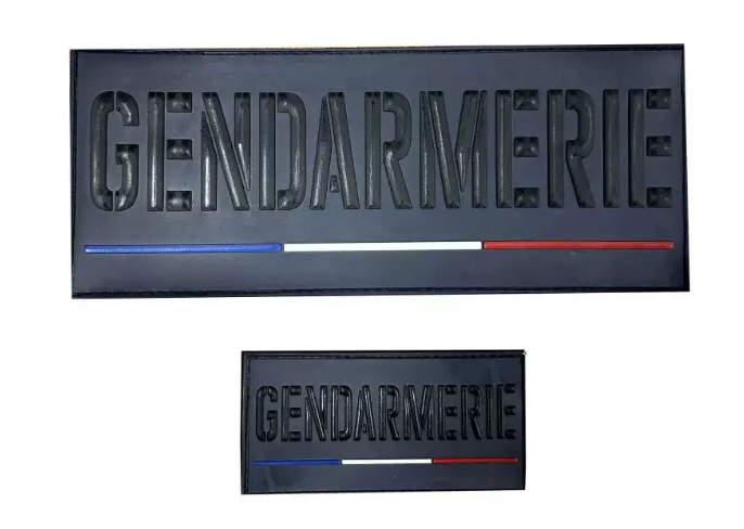 Jeu de bandes PVC Gendarmerie basse visibilité France pour Housse Tac ADN Tactical (AMG)