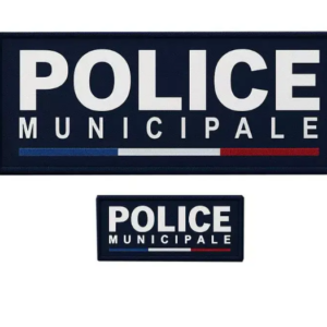 Jeu de bandes brodées Police Municipale fond bleu marine (AMG)