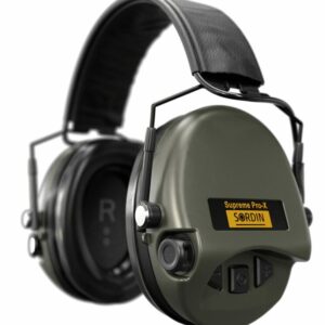 Casque anti-bruit Suprême Pro-X SFA vert olive serre-tête cuir noir (A10)